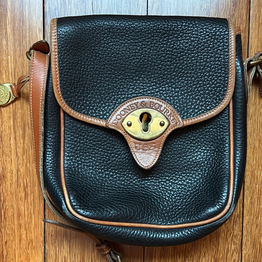 Dooney & Bourke Black and Brown Leather Bag